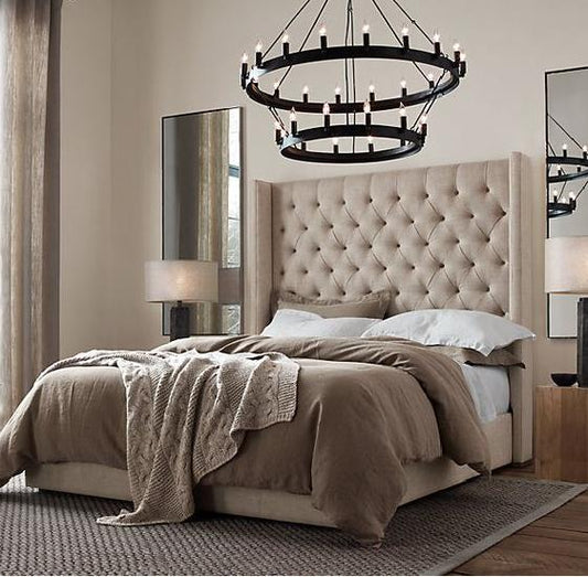 Alexander Wing Back Luxury Bed and Mattress Set