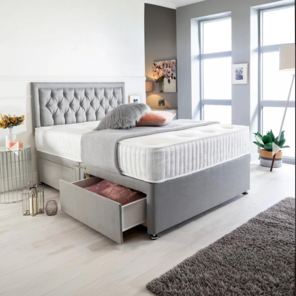 Princes Divan Bed with Mattress and Optional Storage Drawers