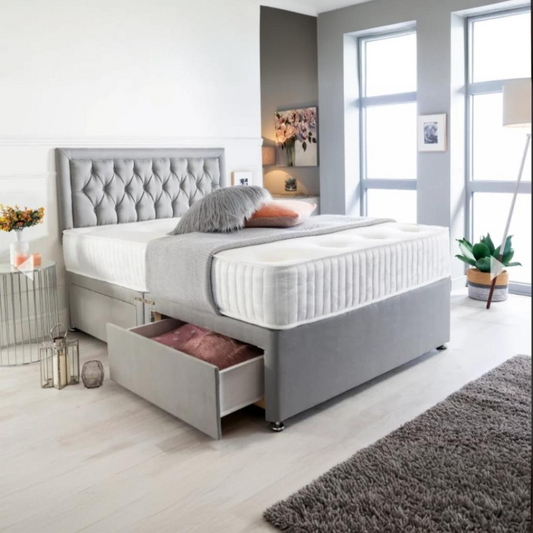 Princes Divan Bed with Mattress and Optional Storage Drawers