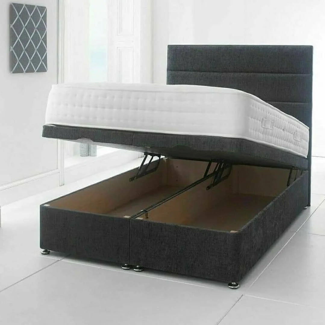 Horizontal Lines Divan Ottoman Gas Lift Bed