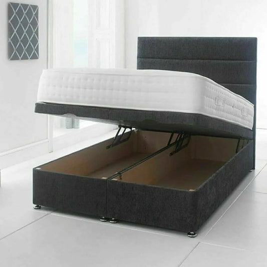 Horizontal Lines Divan Ottoman Gas Lift Bed